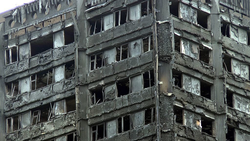 fire damaged building