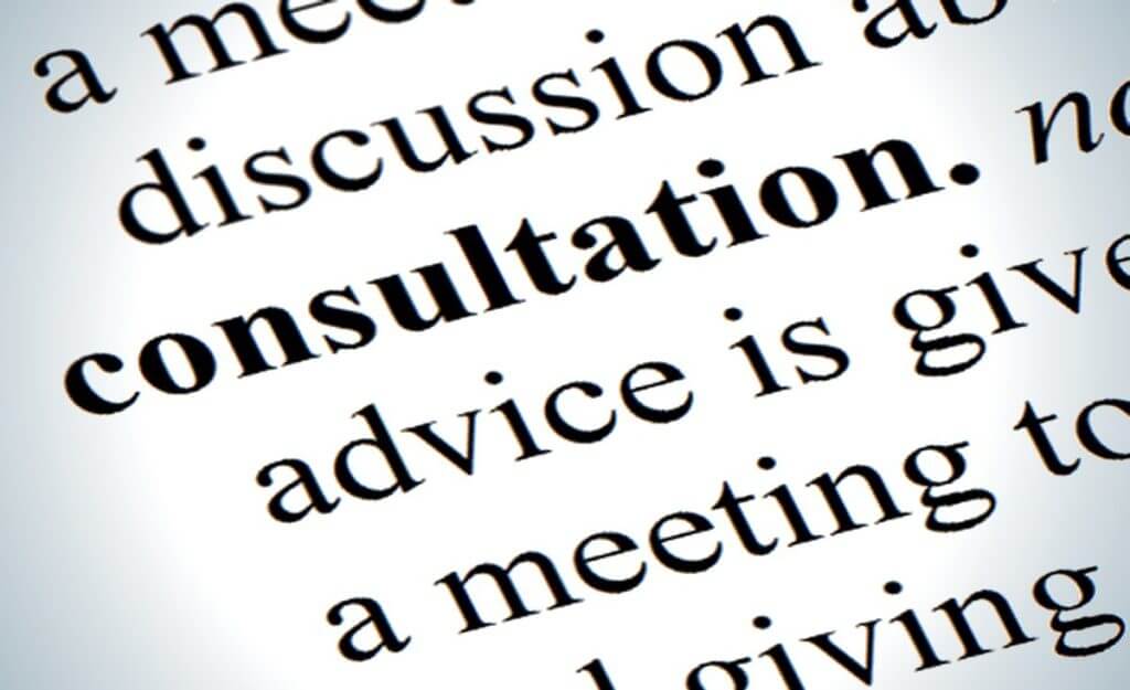 Words on page with the word 'consultation' in bold