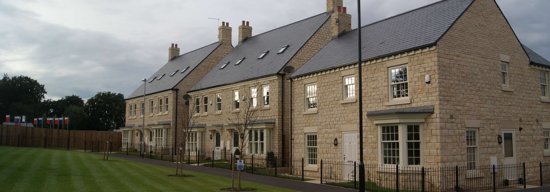 Exterior of row of new houses